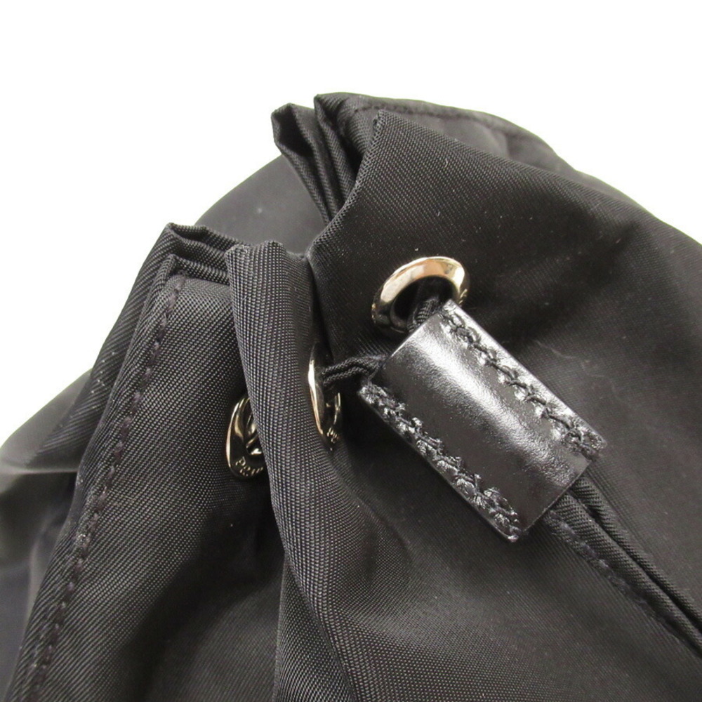 Prada Drawstring Pouch Triangle Nylon Leather Bla… - image 3